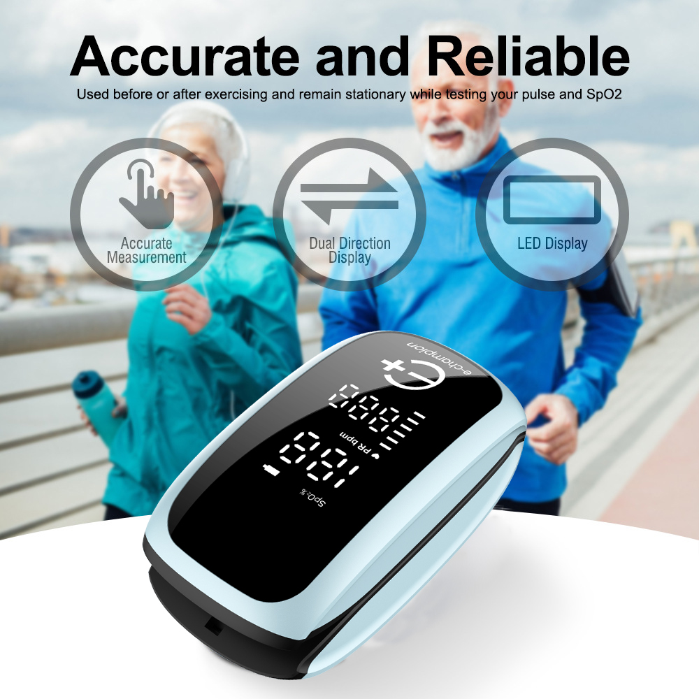Pulse Oximeter Fingertip Rechargeable - AiQUE akumulatorowy medyczny cyfrowy pulsoksymetr na