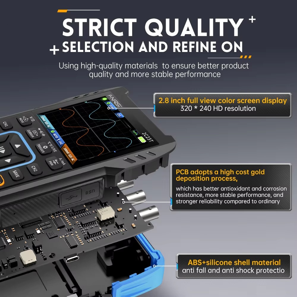 FNIRSI 2C23T 3 w 1 Oscyloskop  – Fnirsi Digital Oscilloscope Handheld recenzja i cena