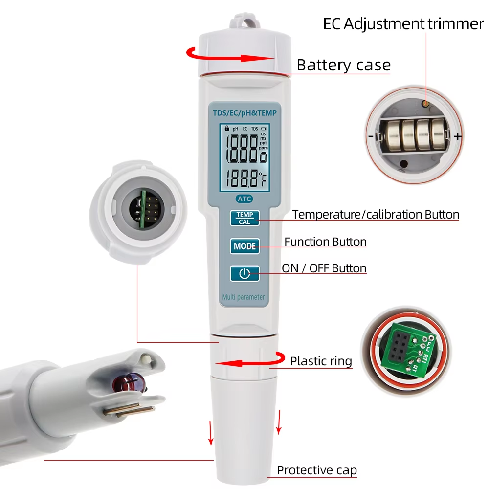 Miernik TDS EC Temperatury pH  – Ph Meter Digital Water Tester recenzja i cena