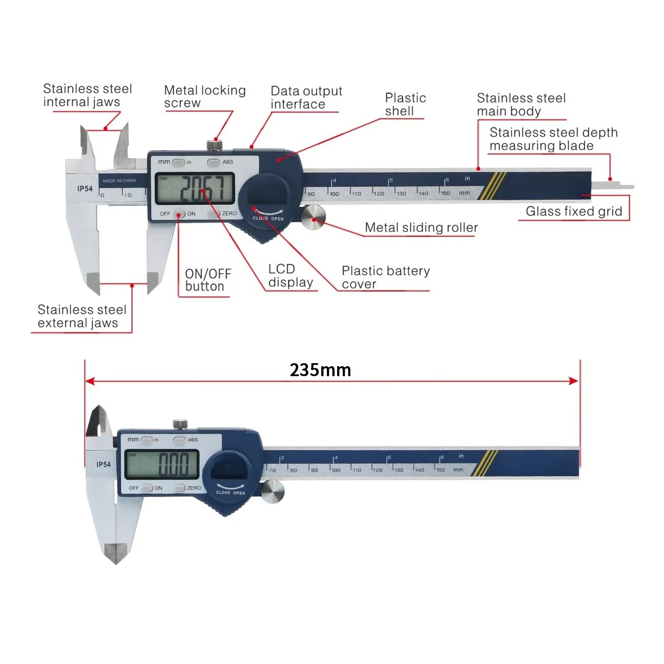 Suwmiarka cyfrowa IP54 0-150mm – Digital Caliper 150Mm Stainless Steel recenzja i cena