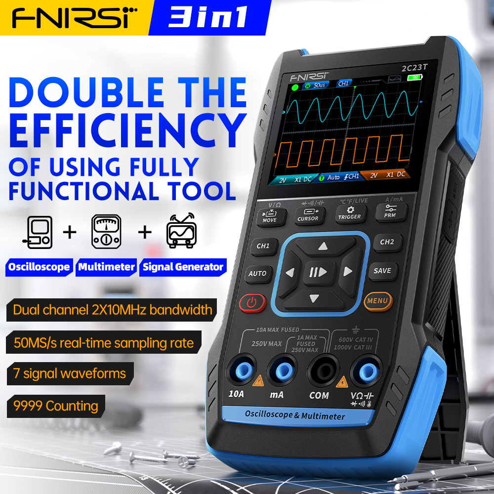 Oscyloskop cyfrowy 3-w-1 2C23T – Fnirsi Digital Oscilloscope Handheld recenzja i cena