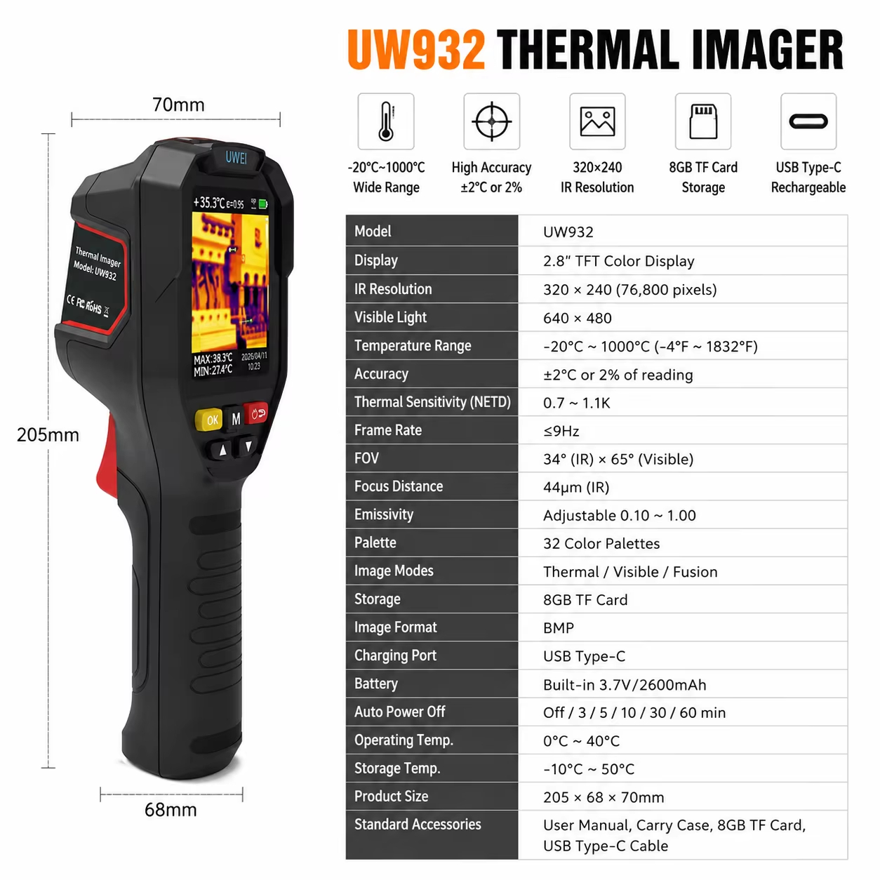 Ręczny termowizor 32x32 -20~10 – Thermal Imaging Camera Pcb Repair recenzja i cena